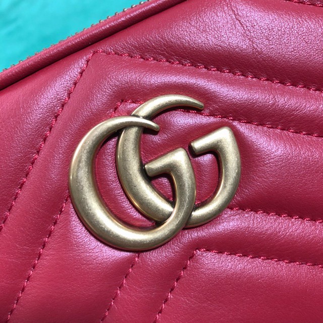 Gucci經典款女包 546581 古馳GG Marmont系列 Gucci全新迷你紅色風琴包  gqy2441